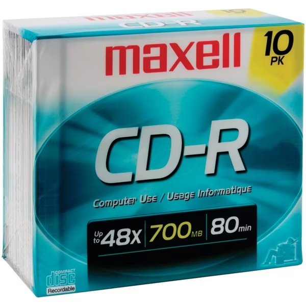 Digital 10pcs 700MB 80-Minute CD-R, Maxell, Mfr#: 622860/648210